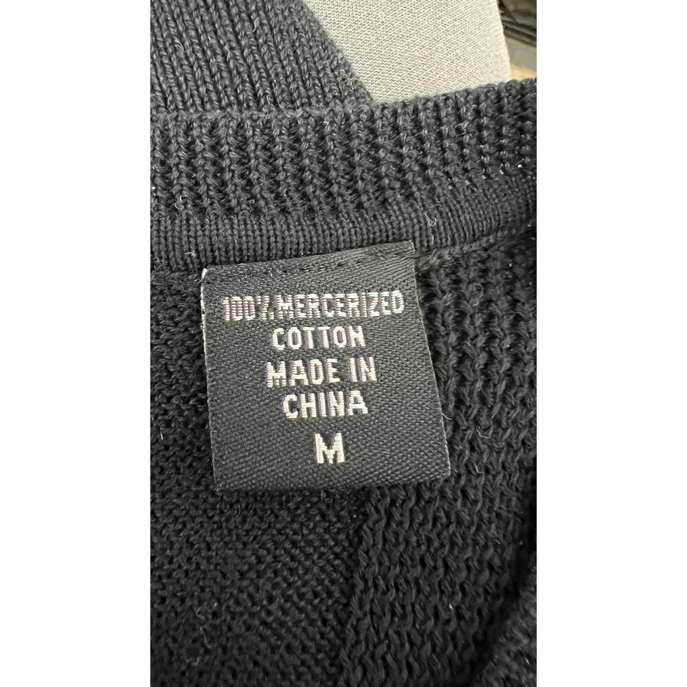 ⛳ IZOD Golf Black Sweater Vest Men’s M 100% Mercerized Cotton Preppy - Picture 5 of 5